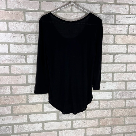 Ag Adriano Goldschmield Black Jaxon 3/4 sleeve Scoopneck Tee Size S - Picture 7 of 10